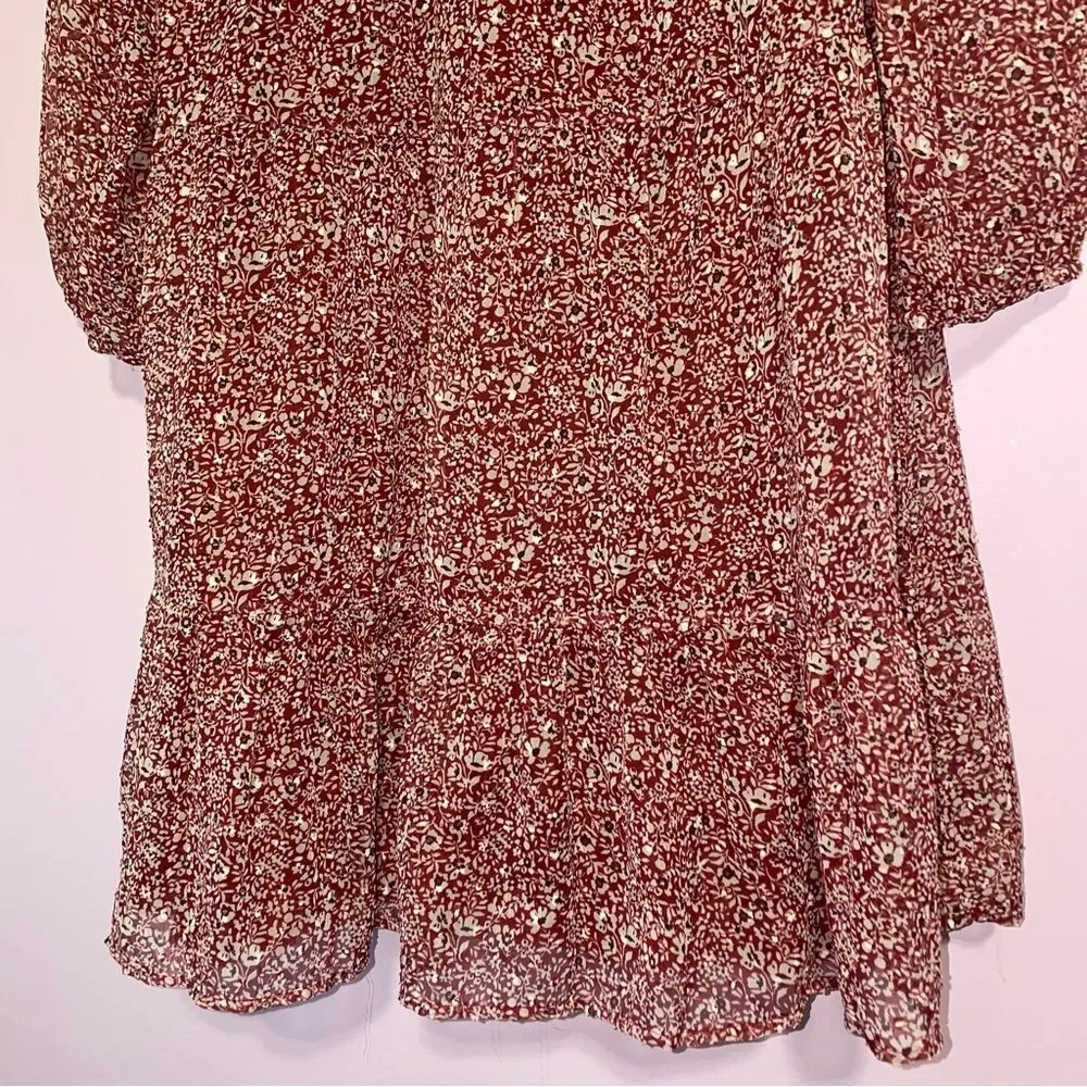 Coconut Prairie Dress Girls Size 11/12 Ruffle Tulle Ditsy Floral Cottagecore